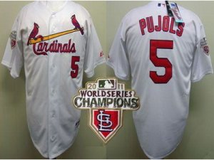 mlb St.Louis Cardinals #5 Albert Pujols White[2011 World Series Champions]