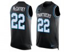 Mens Nike Carolina Panthers #22 Christian McCaffrey Elite Black Player Name & Number Tank Top NFL Jersey