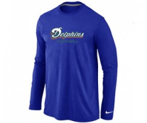 Nike Miami Dolphins Authentic font Long Sleeve T-Shirtblue