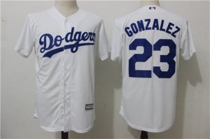 Dodgers #23 Adrian Gonzalez White Cool Base Jersey