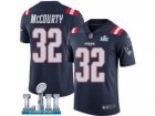 Men Nike New England Patriots #32 Devin McCourty Limited Navy Blue Rush Vapor Untouchable Super Bowl LII NFL Jersey