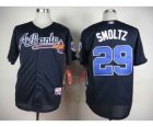 mlb jerseys atlanta braves #29 smoltz blue[hall of fame patch]