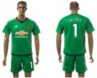 2017-18 Manchester United 1 DE GEA Green Goalkeeper Soccer Jersey