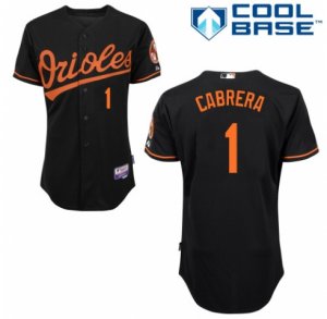 Men\'s Majestic Baltimore Orioles #1 Everth Cabrera Authentic Black Alternate Cool Base MLB Jersey