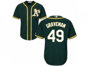 Youth Majestic Oakland Athletics #49 Kendall Graveman Replica Green Alternate 1 Cool Base MLB Jersey