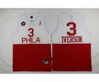 nba jersey philadelphia 76ers #3 iverson white-red[2016 new 10th]