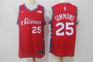 76ers #25 Ben Simmons Red Nike Swingman Jersey