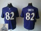 2013 Super Bowl XLVII NEW Baltimore Ravens 82 Smith Purple Jerseys (Limited)