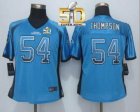 Women Nike Panthers #54 Shaq Thompson Blue Alternate Super Bowl 50 Stitched Drift Fashion Jersey