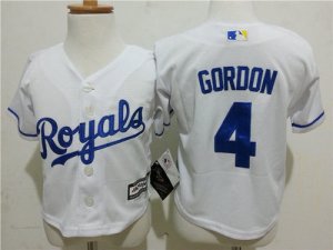 Royals #4 Alex Gordon White Toddler Jersey