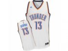 Men Adidas Oklahoma City Thunder #13 Paul George Swingman White Home NBA Jersey