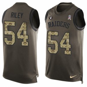 Mens Nike Oakland Raiders #54 Perry Riley Limited Green Salute to Service Tank Top NFL Jersey