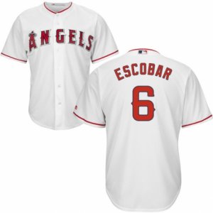 Men\'s Majestic Los Angeles Angels of Anaheim #6 Yunel Escobar Replica White Home Cool Base MLB Jersey