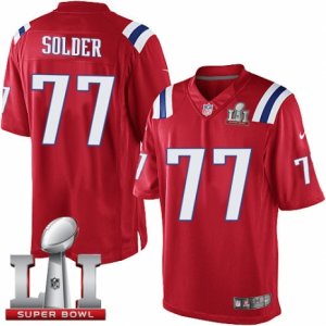 Youth Nike New England Patriots #77 Nate Solder Elite Red Alternate Super Bowl LI 51 NFL Jersey