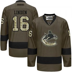 Vancouver Canucks #16 Trevor Linden Green Salute to Service Stitched NHL Jersey