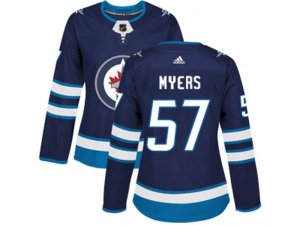 Women Adidas Winnipeg Jets #57 Tyler Myers Navy Blue Home Authentic Stitched NHL Jersey