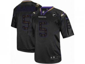 Nike Baltimore Ravens #5 flacco black jerseys[Elite united sideline Art Patch]