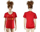 Womens Liverpool Blank Red Home Soccer Club Jersey