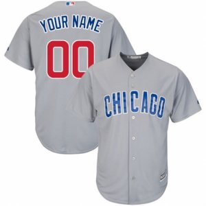 Womens Majestic Chicago Cubs Customized Replica Grey Road Cool Base MLB Jersey
