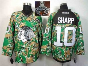 NHL Chicago Blackhawks #10 Patrick Sharp Camo Veterans Day Practice 2015 Stanley Cup Champions jerseys