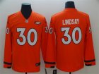 Nike Broncos #30 Phillip Lindsay Orange Therma Long Sleeve Jersey