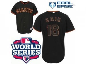 2012 world series mlb san francisco giants #18 cain black