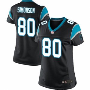 Women\'s Nike Carolina Panthers #80 Scott Simonson Limited Black Team Color NFL Jersey