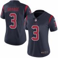 Women's Nike Houston Texans #3 Tom Savage Limited Navy Blue Rush NFL Jersey