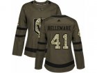 Women Adidas Vegas Golden Knights #41 Pierre-Edouard Bellemare Authentic Green Salute to Service NHL Jersey