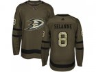 Youth Adidas Anaheim Ducks #8 Teemu Selanne Green Salute to Service Stitched NHL Jersey