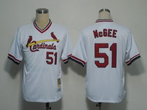 MLB St. Louis Cardinals #51 Mcgee m&n White