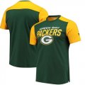 Green Bay Packers NFL Pro Line by Fanatics Branded Iconic Color Blocked T-Shirt Green Gold