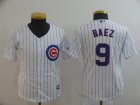 Cubs #9 Javier Baez White Youth Cool Base Jersey