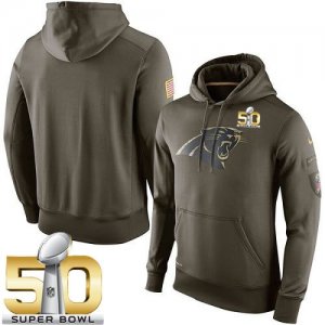 Nike Carolina Panthers Super Bowl 50 Nike Olive Salute To Service KO Performance Hoodie