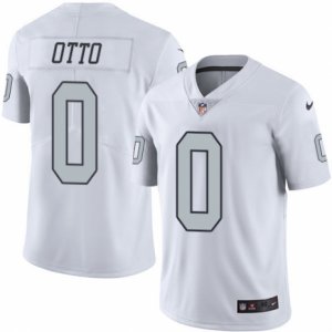 Mens Nike Oakland Raiders #0 Jim Otto Elite White Rush NFL Jersey