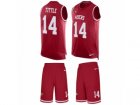 Mens Nike San Francisco 49ers #14 Y.A. Tittle Limited Red Tank Top Suit NFL Jersey