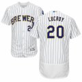 Men's Majestic Milwaukee Brewers #20 Jonathan Lucroy White Flexbase Authentic Collection MLB Jersey