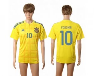 Ukraine #10 Voronin Home Soccer Country Jersey