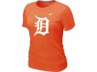 Women MLB Detroit Tigers Heathered Orange Nike Blended T-Shirt