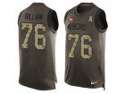 Mens Nike San Francisco 49ers #76 Garry Gilliam Limited Green Salute to Service Tank Top NFL Jersey