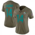 Nike Dolphins #14 Jarvis Landry Women Olive Salute To Service Limited Jersey