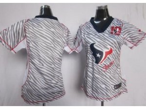 Nike Womens Houston Texans Blank FEM FAN Zebra Jerseys(W 80th Patch)