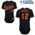 Men's Majestic Baltimore Orioles #12 Alejandro De Aza Replica Black Alternate Cool Base MLB Jersey