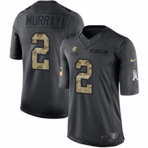 Men\'s Nike Cleveland Browns #2 Patrick Murray Limited Black 2016 Salute to Service NFL Jersey