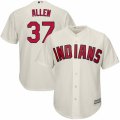 Mens Majestic Cleveland Indians #37 Cody Allen Replica Cream Alternate 2 Cool Base MLB Jersey