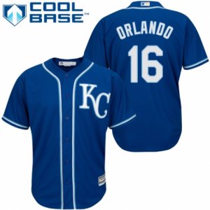 Men\'s Majestic Kansas City Royals #16 Paulo Orlando Authentic Blue Alternate 2 Cool Base MLB Jersey