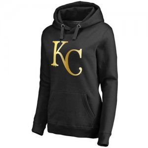 Womens Kansas City Royals Gold Collection Pullover Hoodie Black