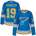 Womens Reebok St. Louis Blues #19 Jay Bouwmeester Authentic Blue 2017 Winter Classic NHL Jersey