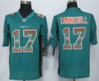 2015 New Nike Miami Dolphins #17 Tannehill Green Strobe Jerseys(Limited)