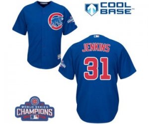 Youth Majestic Chicago Cubs #31 Fergie Jenkins Authentic Royal Blue Alternate 2016 World Series Champions Cool Base MLB Jersey